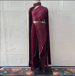 Elegant Party Dress for Women Temperament Fashion 2025 Fall Winter New Batwing Sleeve Shawl Split Vestidos Evening Long Dresses