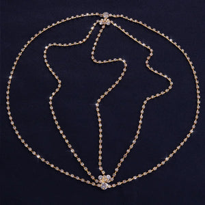 Crystal bridal forehead chain with stone fans and bling accents, luxurious headpiece for women by Hot Trend Vault.