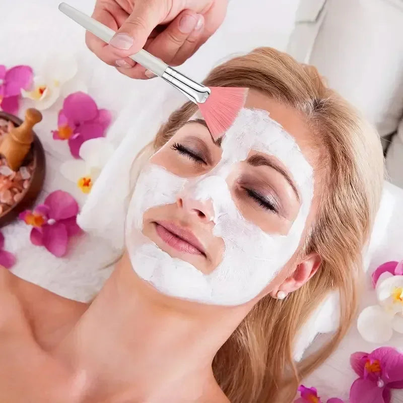 3/6/12pcs Practical Facial Brushes Fan Shape Brush Flat Head Face Mask Applicator Soft Portable Mask Brushes Cosmetic Tools