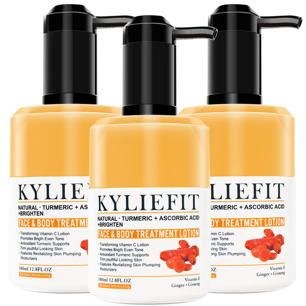 Ailke Turmeric Whitening Skin Care Set by Hot Trend Vault featuring skincare products for a radiant glow on a white background.