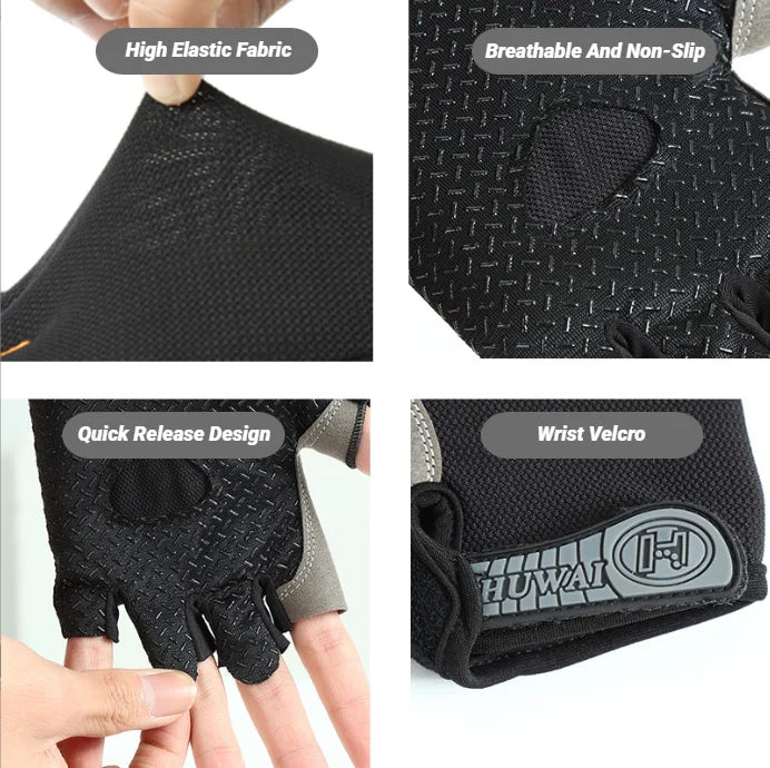 Breathable Half Finger Cycling Gloves for Men and Women Anti Slip Bike Gear