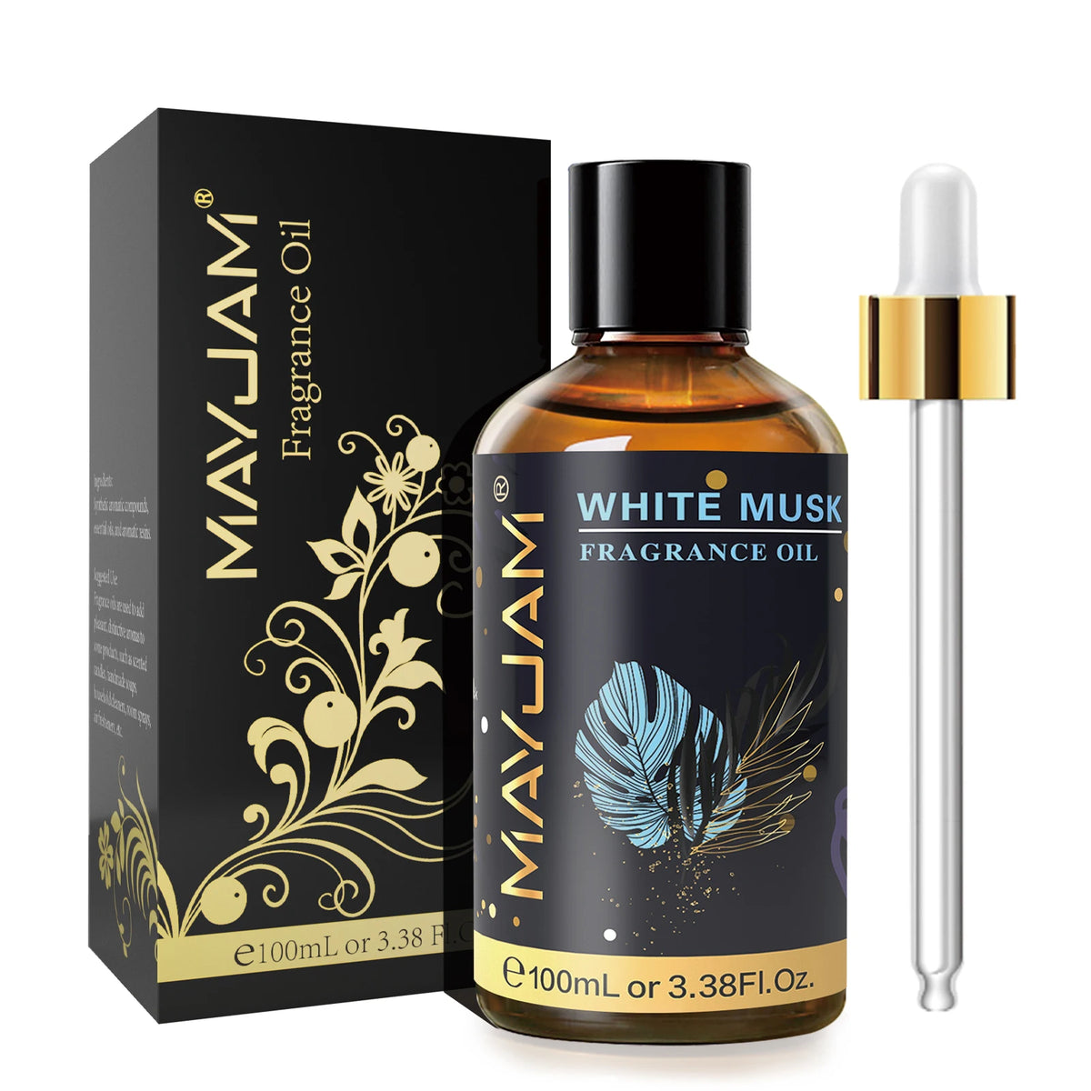 Hot Trend Vault Mayjam 100ml fragrance oil with sea breeze, coconut, vanilla, coffee, and bubble gum scents, with dropper for men and women.