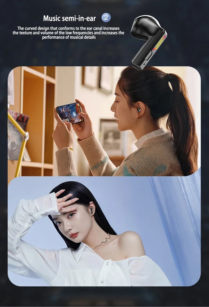 Upgraded TWS Wireless Headphones Noise Canceling Earbuds Bluetooth 5.3 Earphone HD Stereo Sports Waterproof Headset PK M25 M45