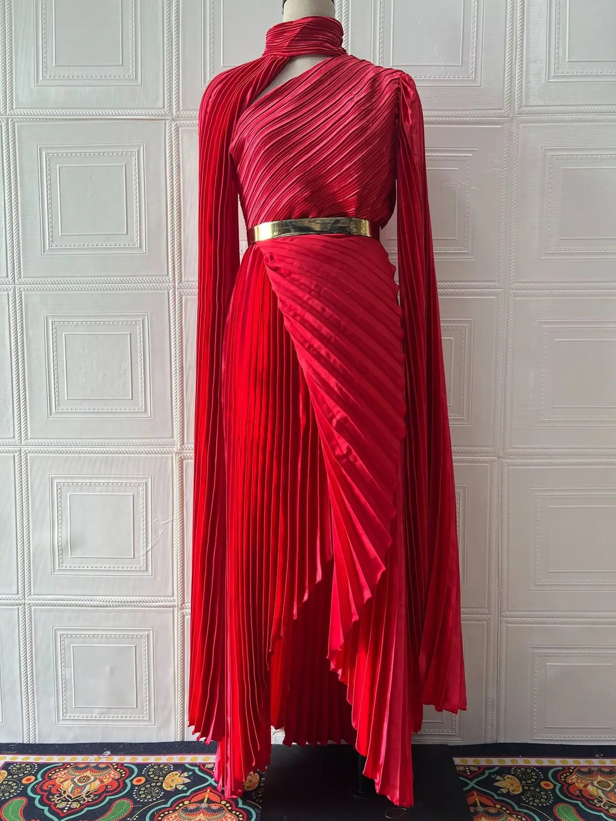 Elegant Party Dress for Women Temperament Fashion 2025 Fall Winter New Batwing Sleeve Shawl Split Vestidos Evening Long Dresses