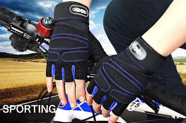 Guantes de levantamiento de pesas a prueba de golpes para hombres y mujeres con soporte para muñecas