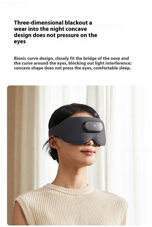 Black MIJIA Smart Massage Eye Mask by Hot Trend Vault, designed for home relaxation with vibration and blackout features.