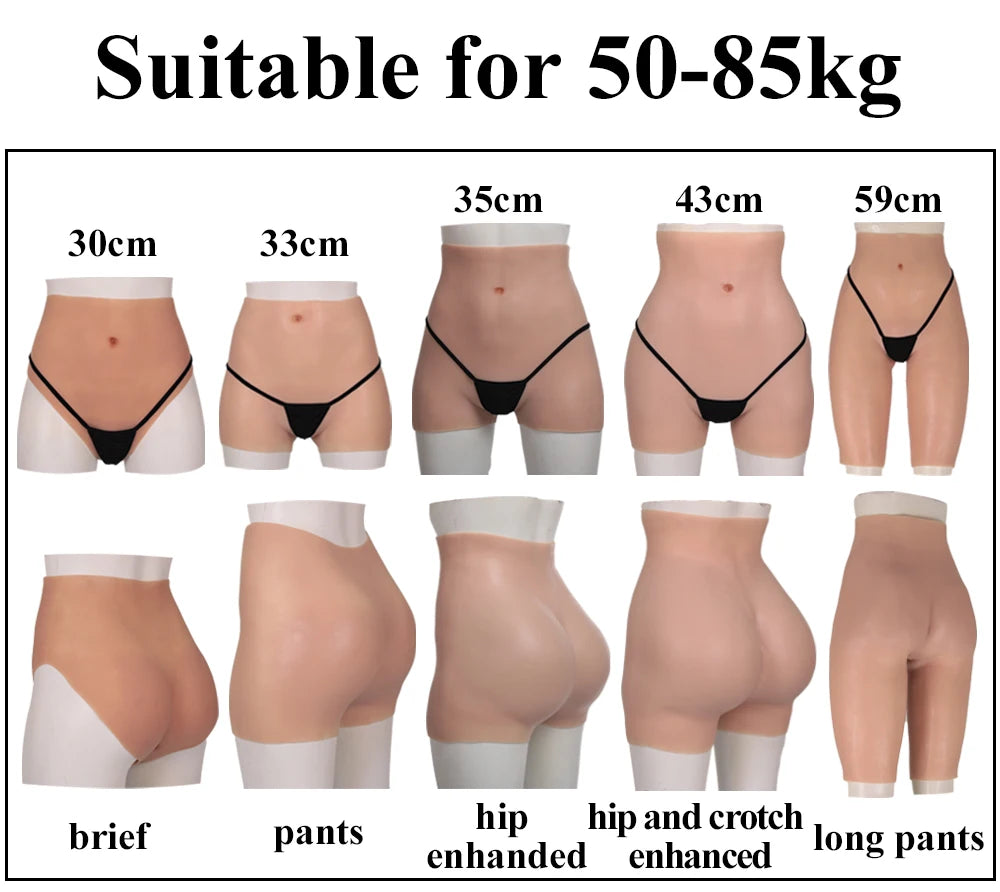 Silicone hip enhancer panties by Hot Trend Vault designed for drag queens and crossdressers, featuring a lift and contour for cosplay.