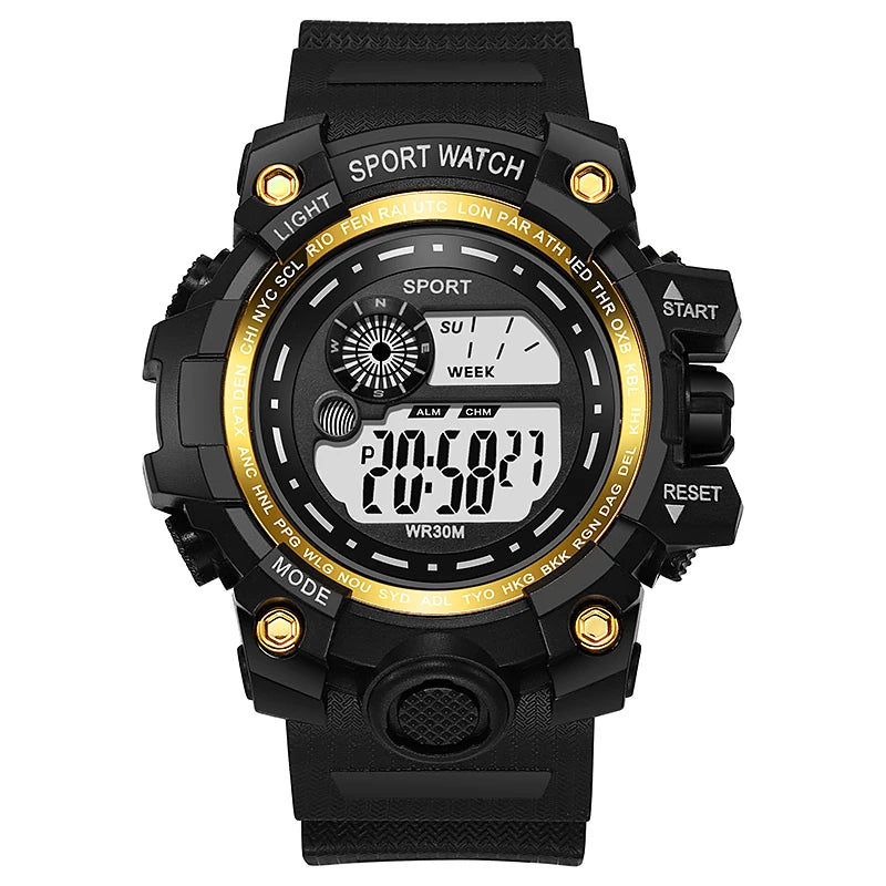 Hot Trend Vault MAYZHISU men's LED digital watch with luminous display, waterproof sport design, military style, suitable for outdoor activities
