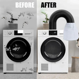 Reusable lint catcher for dryer ventless dryers by Hot Trend Vault, showing the fluff filter kit with mesh filter and accessories.