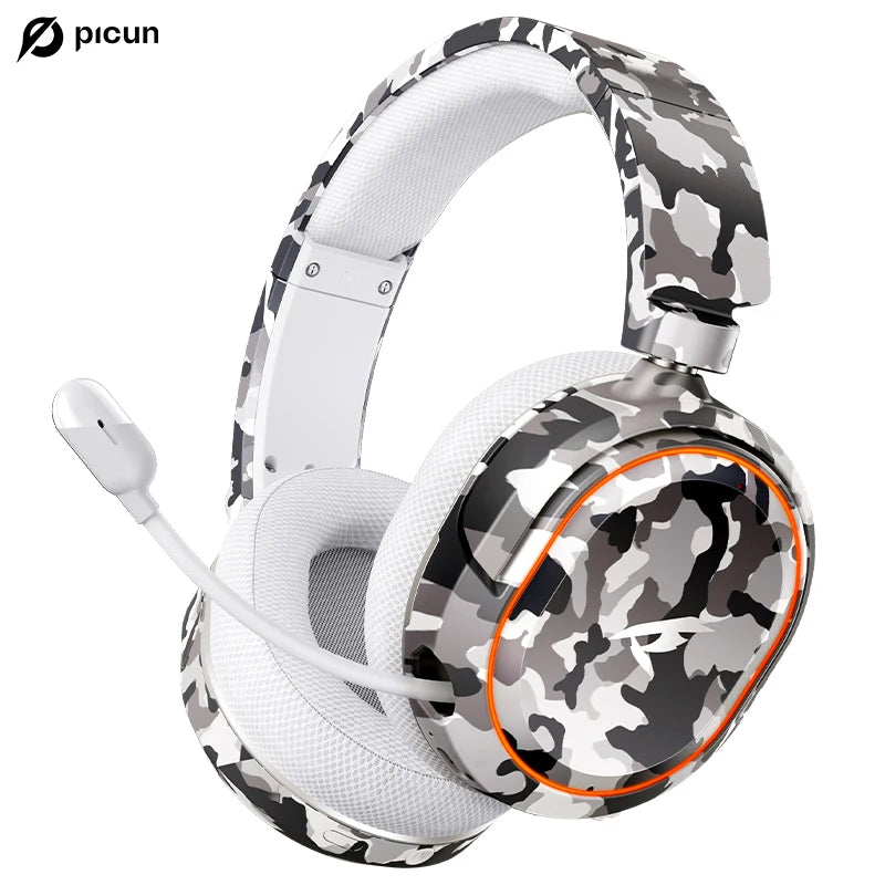 Picun G2 2.4G Wireless Gaming Headset Bluetooth Headphones 5ms Low Latency 7.1 Surround ENC Mic For PC PS4 PS5 Phone Switch