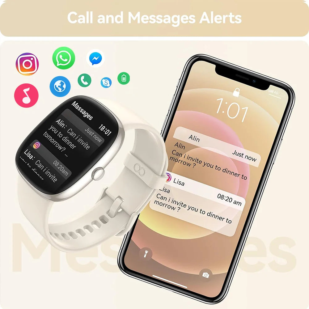 Smart Watches for Men Women  Sleep Tracking, 46mm 1.3oz Step Calorie Counter Fitness Watch Activity Trackers Pedometer forAndro