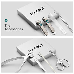 MR.GREEN Manicure Set Pedicure Sets Nail Clipper Stainless Steel Professional Nail Cutter Tools with Travel Case Kit