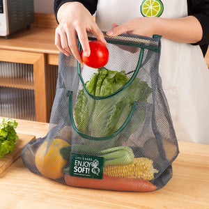 Hot Trend Vault reusable mesh hanging storage bags for kitchen vegetables, featuring breathable mesh and convenient hanging design.