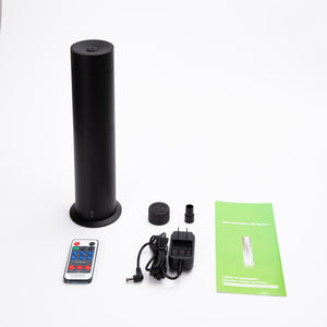 LuxPerfume column aroma diffuser with smart touch control, 120ml capacity, premium metal finish for home, office, and hotel use.