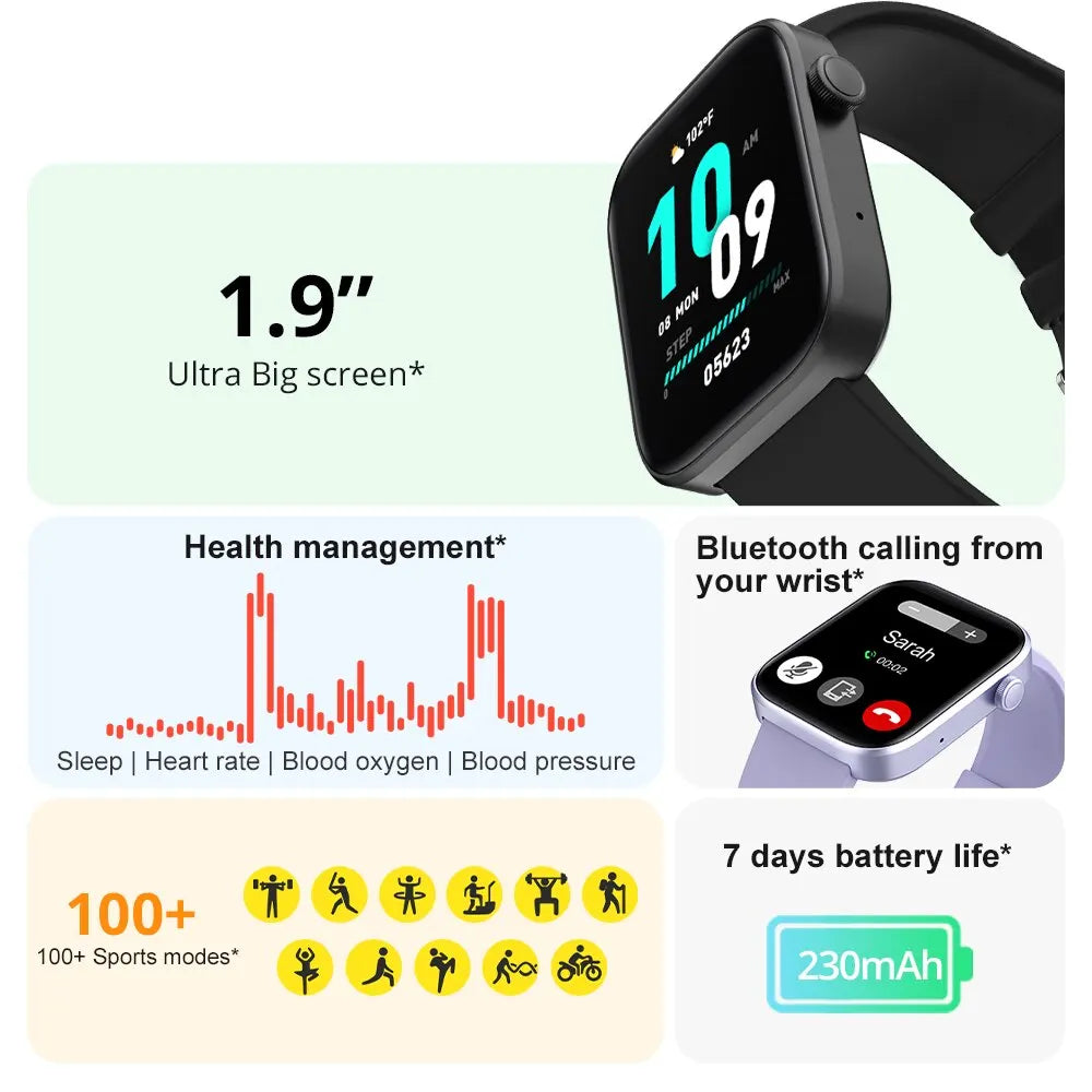 Hot Trend Vault COLMI P71 smartwatch with voice calling and health monitoring, unisex design, shown on a wrist.
