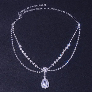 Crystal bridal forehead chain with stone fans design, luxury headpiece for women, elegant wedding headwear by Hot Trend Vault