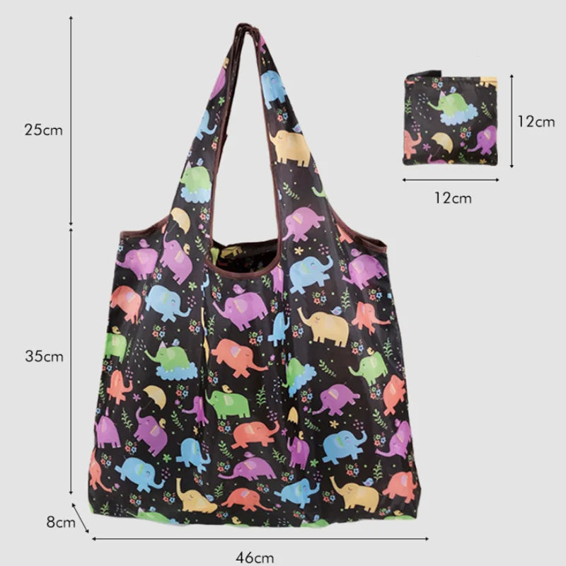 Large reusable shopping tote bag by Hot Trend Vault, foldable, washable cloth eco-friendly tote for women with heavy-duty design
