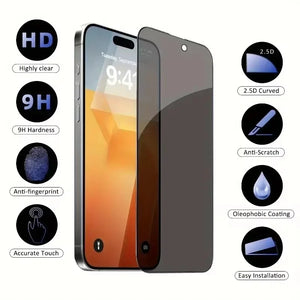 5Pcs Full Cover Privacy Screen Protector For iPhone 16 11 12 13 14 Pro Max Mini 8K Anti-spy Glass For iPhone 15 17 PRO XR XS MAX