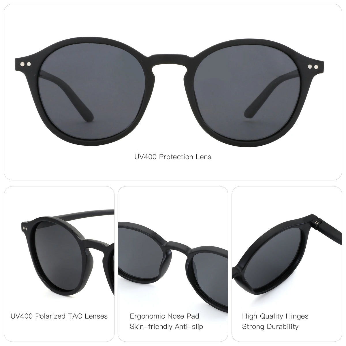 ZENOTTIC Vintage Polarized Sunglasses Men Classical Retro Brand Designer Round Outdoor Driving UV400 Shades Sun Glasses Woman