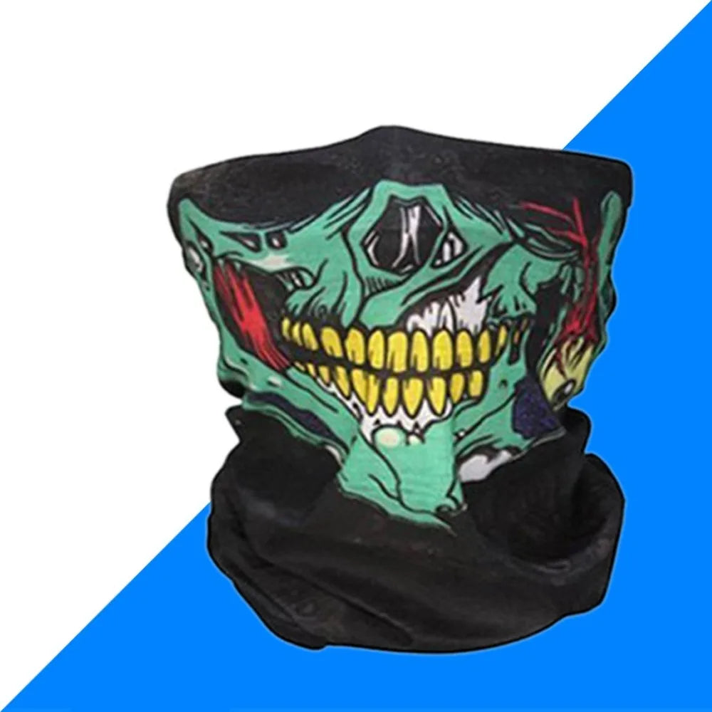 Cycling Face Mask Headwear Halloween Skull Wrap Scarf Warm Washable Headband Breathable Running Bandana Outdoor Sports Equipment