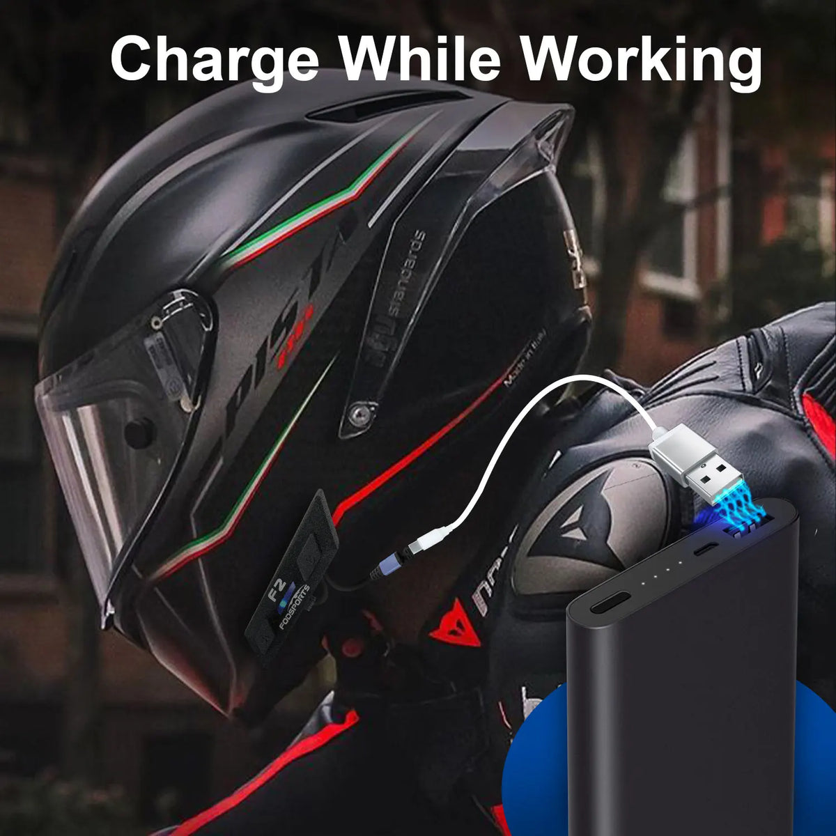 Fodsports F2 Motorcycle Bluetooth Intercom helmet Headset Wireless Intercomunicador 1000m IP67 Waterproof