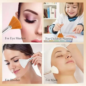 3/6/12pcs Practical Facial Brushes Fan Shape Brush Flat Head Face Mask Applicator Soft Portable Mask Brushes Cosmetic Tools