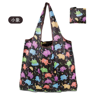Large reusable foldable shopping tote from Hot Trend Vault, eco-friendly washable cloth bag with heavy-duty design for women.