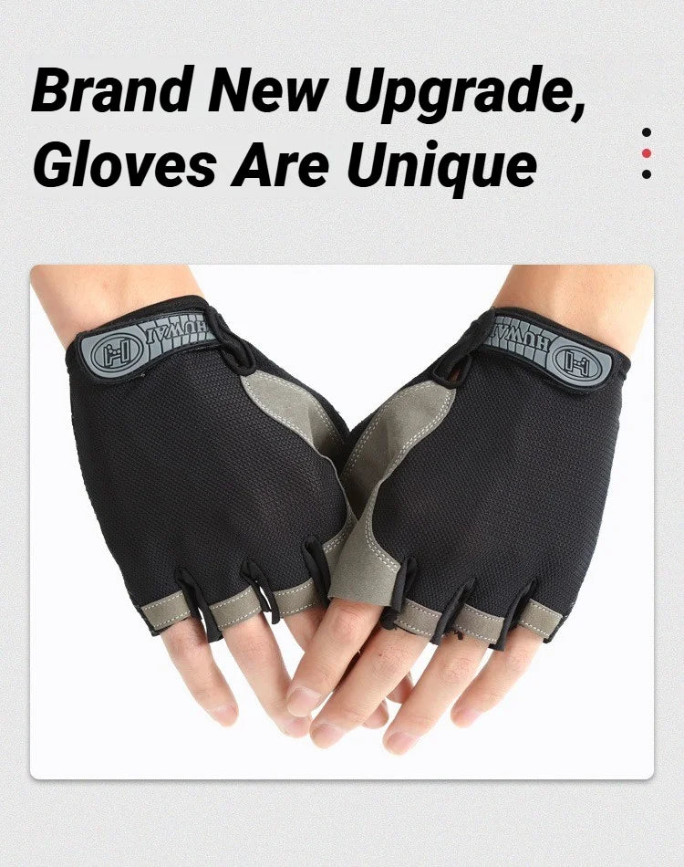 Half Finger Cycling Gloves Men Women Anti Slip Shock Breathable Summer Bicycle Fingerless Sports Gym Training Bike