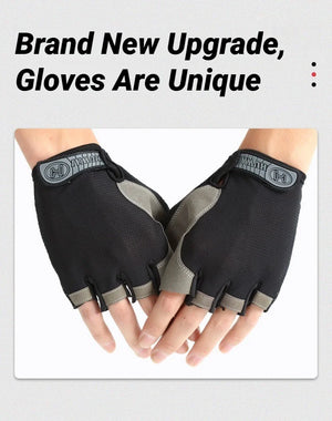 Half Finger Cycling Gloves Men Women Anti Slip Shock Breathable Summer Bicycle Fingerless Sports Gym Training Bike
