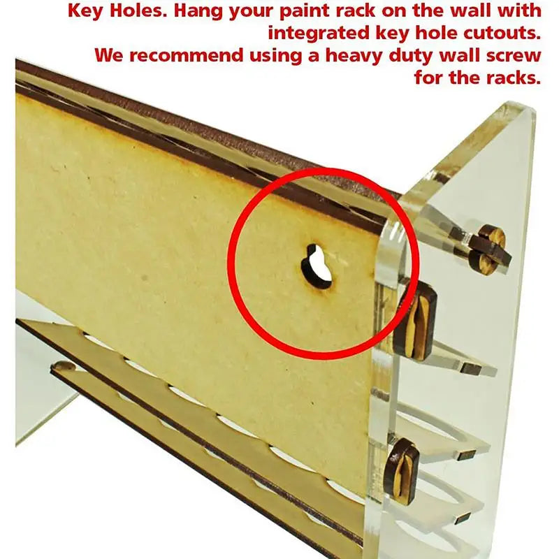 Wooden Paint storage rack 35-hole wall mount Paint Round Bottle Organizer Display Stand For Miniature Paint Set