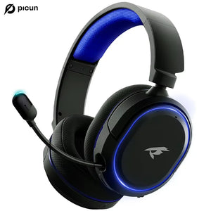 Picun G2 2.4GHz Bluetooth Wireless Gaming Headset For PC PS4 PS5 Phone Switch 5ms Low Latency 7.1 Surround Wired Headset ENC Mic