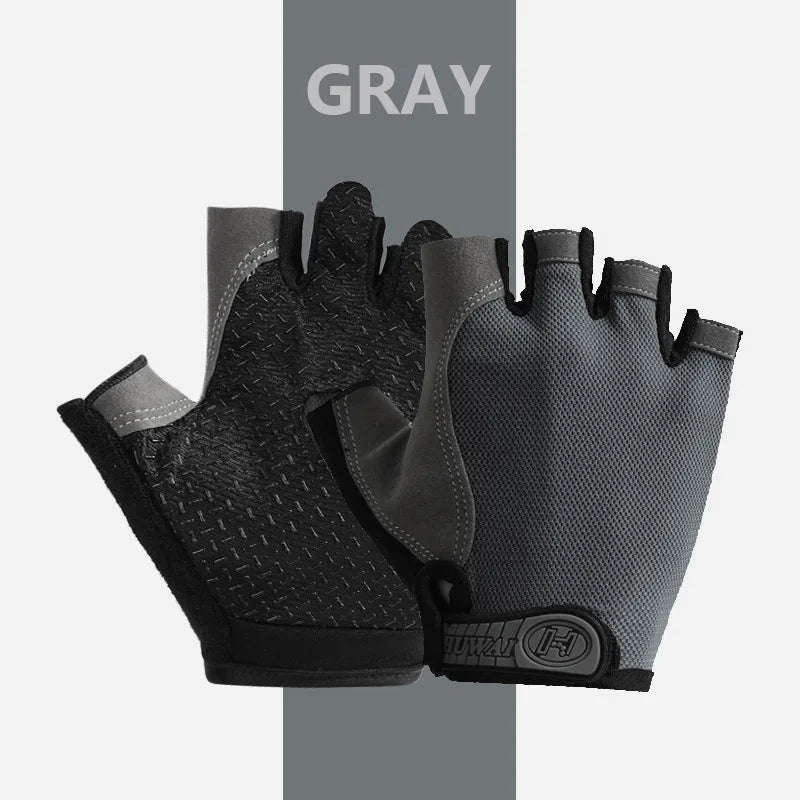 Guantes de ciclismo sin dedos transpirables y antideslizantes para hombres y mujeres