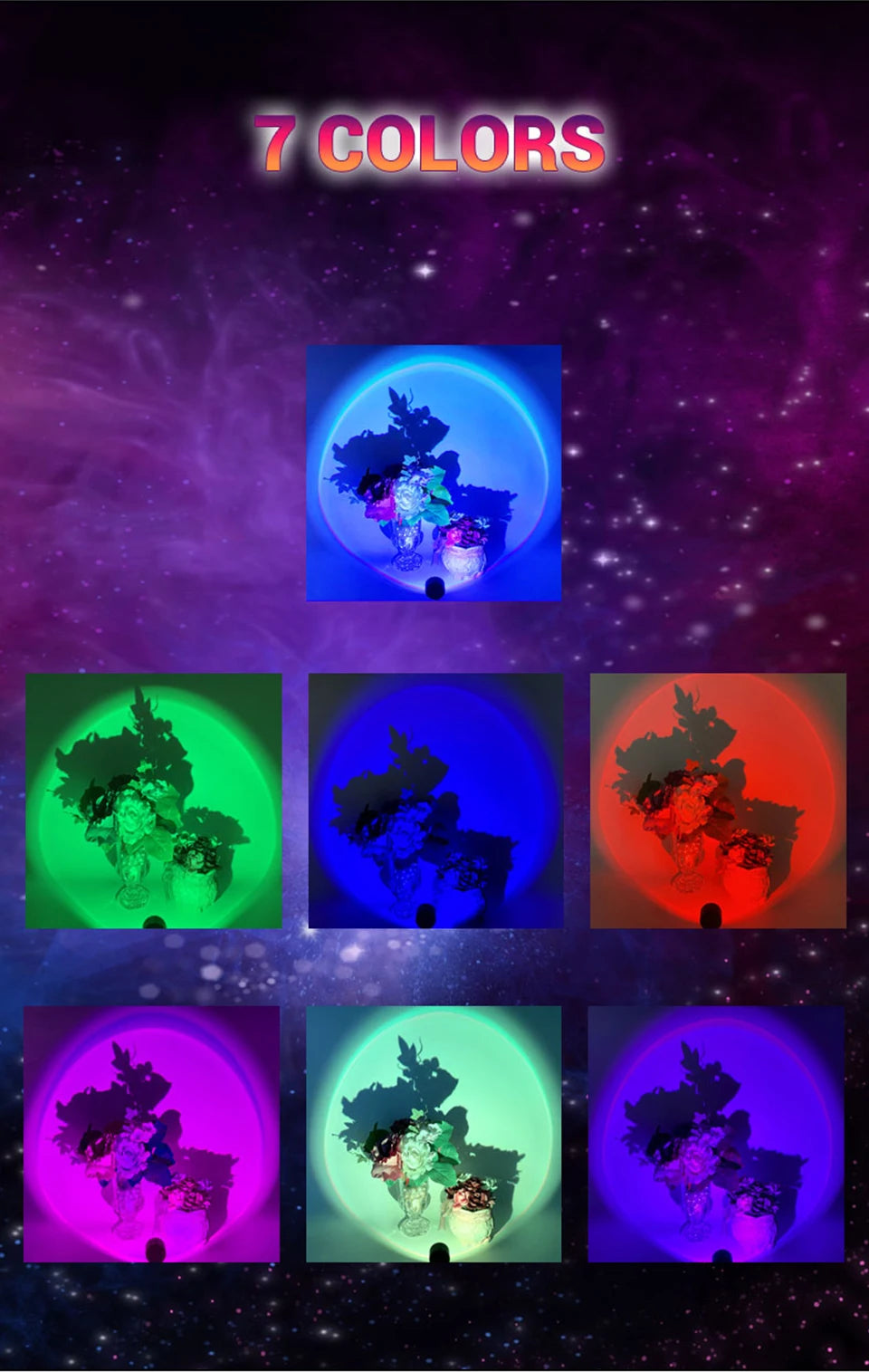 LED Sunset Lamp Nightlights USB Projector Birthday Party Decoration Mood Lights For Bedroom Living Room Wall Photography