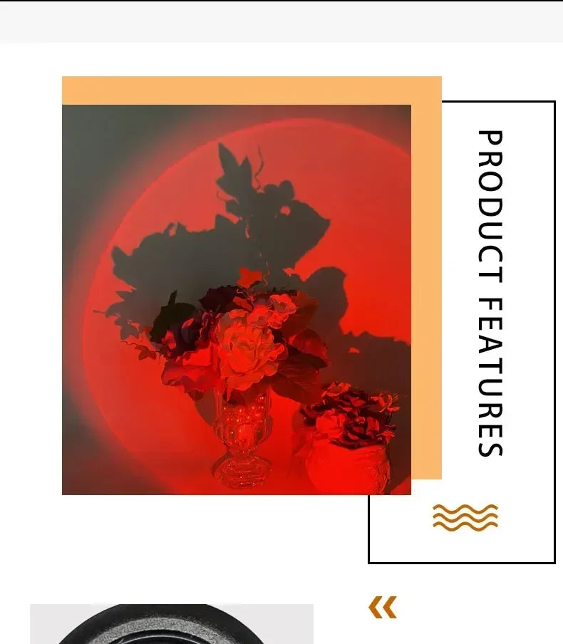 USB Sunset Lamp LED Rainbow Neon Night Light Projector Photography Wall Atmosphere Lighting for Bedroom Room Decor Nightlights