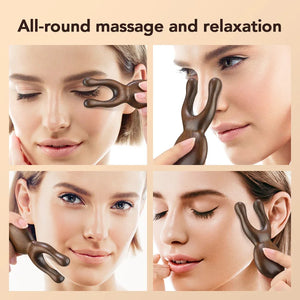 Hot Trend Vault LSHOW Wooden Gua Sha facial tool made of sandalwood for face and neck, promotes blood circulation, ideal for home spa use.