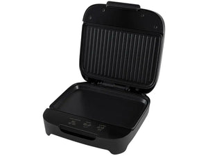 Hot Trend Vault Cadence 750W nonstick grill and sandwich maker, closed with handle and control knob visible, for easy cooking and grilling