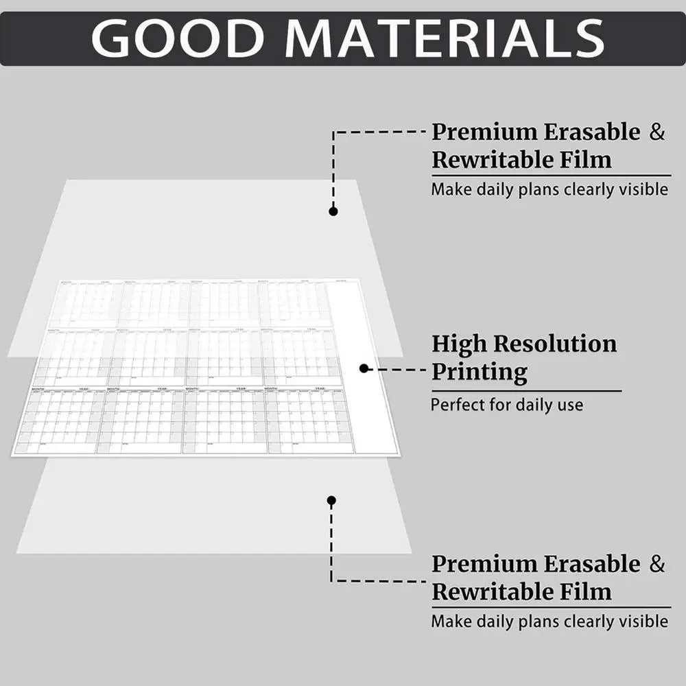 Wall Calendar Erasable Reusable Wall Planner 35X58In Dry-Erase Design Large Erasable Boards For Offices Home &amp; School