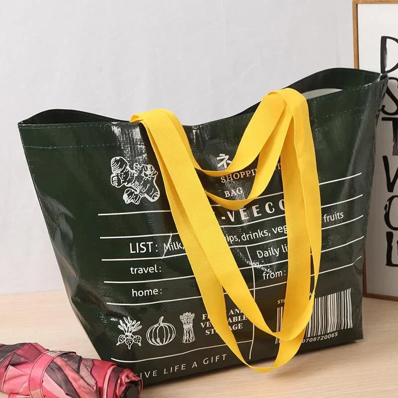 Foldable reusable waterproof shopping tote by Hot Trend Vault, eco-friendly tote bag with waterproof fabric for eco shoppers.