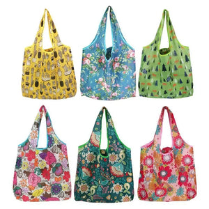 Large eco-friendly reusable shopping bag for women by Hot Trend Vault, foldable tote with case, ideal for eco-conscious shopping.