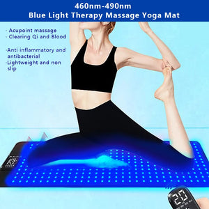 Tanning Lamp Mat 360 PCS Blue Light Massage Yoga Mat Remote Control 8 Modes&20 Gears 100*40CM Solarium Lamp for TanningSkin Care