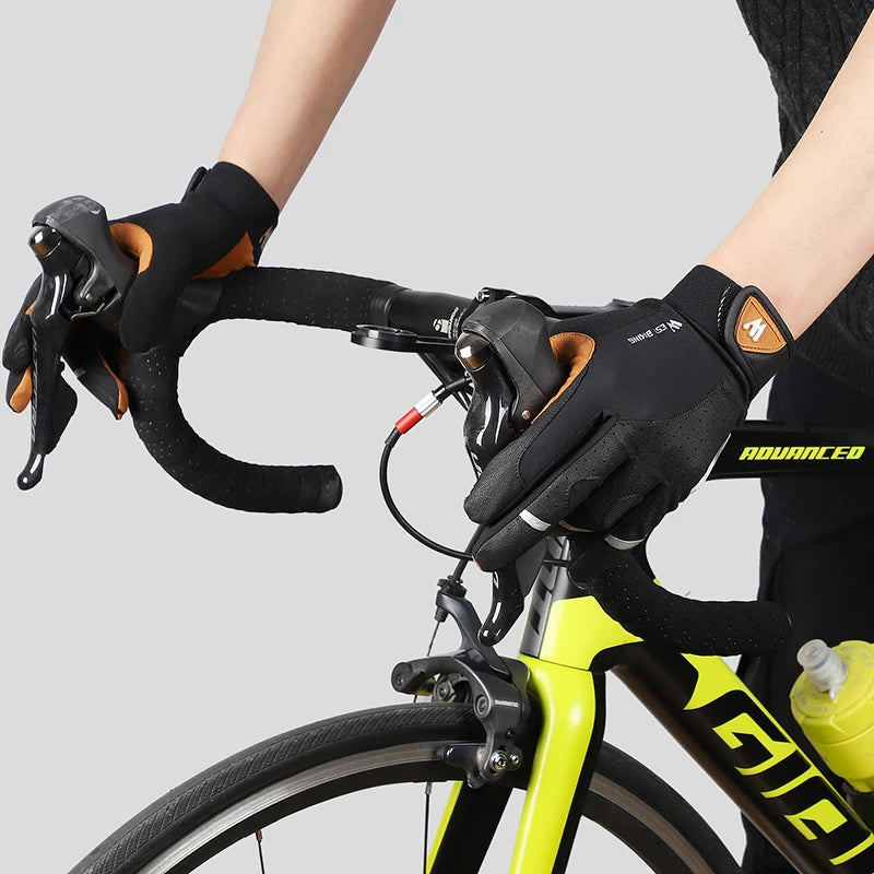 Guantes de ciclismo con dedos completos West Biking para hombres y mujeres, deportes, senderismo, camping
