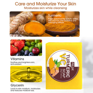 Organic turmeric skin care set by Hot Trend Vault featuring brightening, toning, and acne-clearing products for all skin types.