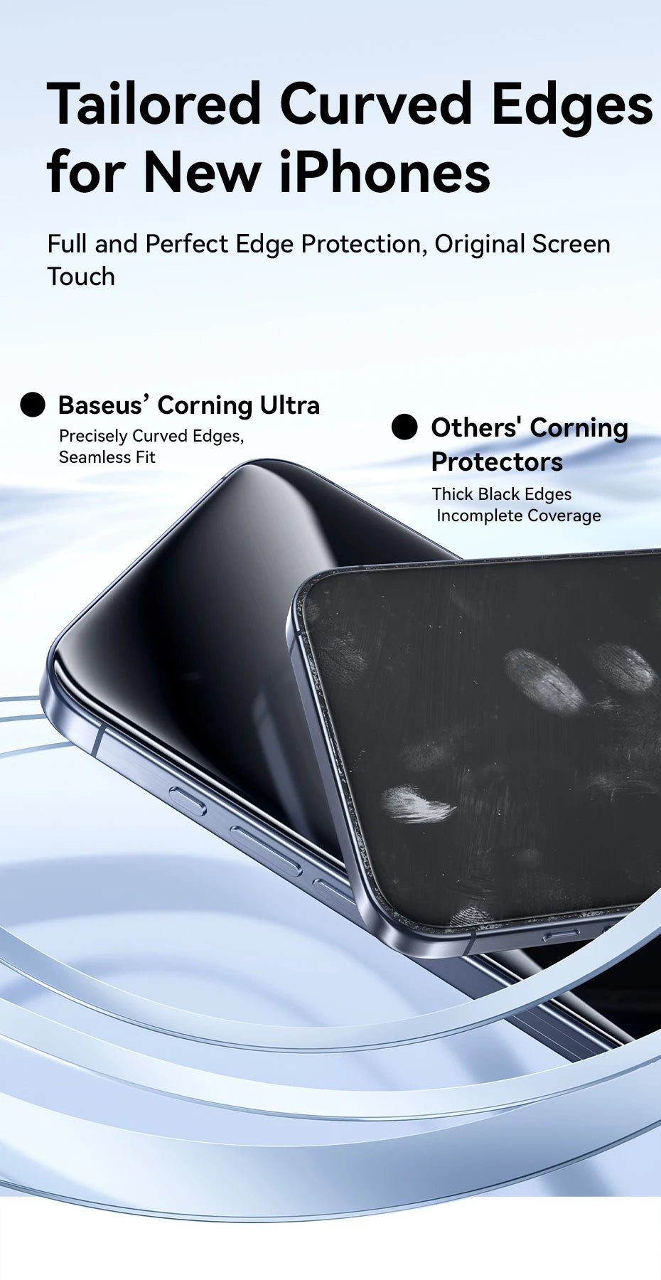 Baseus Screen Protector for iPhone 16 Pro Max Corning Tempered Glass for iPhone 16 Pro Plus Clear Anti-Peeping Protection Film