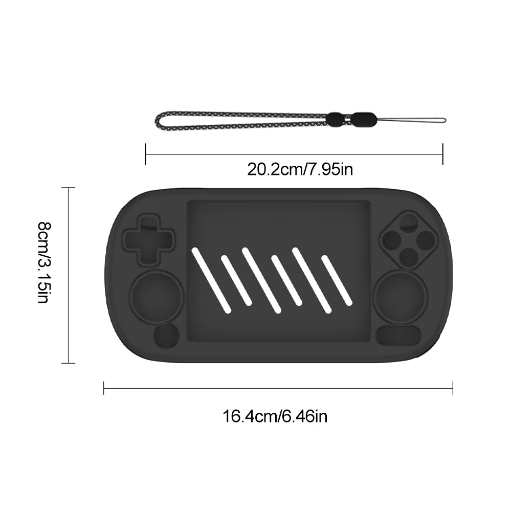 Shunmaii ANBERNIC RG40XX H silicone case with HD tempered glass screen protector and lanyard for gamers, anti-slip design