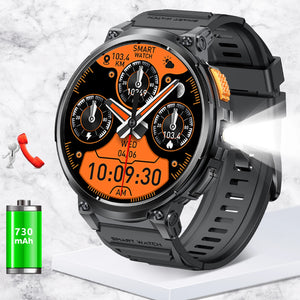 LaNikar Smart Watches for Men with 730mAh Large Battery 1.85’’ Big Screen LED Flashlight Rugged Smartwatch with for iOS Android