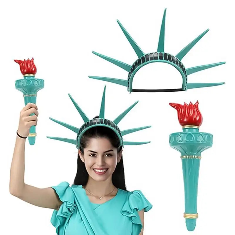 Liilaimic Statue of Liberty headband cosplay crown for women, perfect for festivals and masquerades, by Hot Trend Vault.