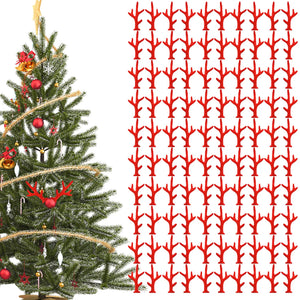 Set of 100 cute Christmas reindeer hair clips with deer horn and ear designs, perfect for holiday parties and festive hairstyles.