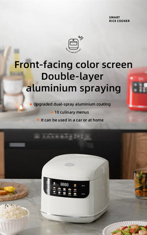 Smart Rice Cooker Compact 2-Liter Capacity Ideal for 1-2People 400W Mini Rice Cooker With Timer Function Perfect for Home or Car