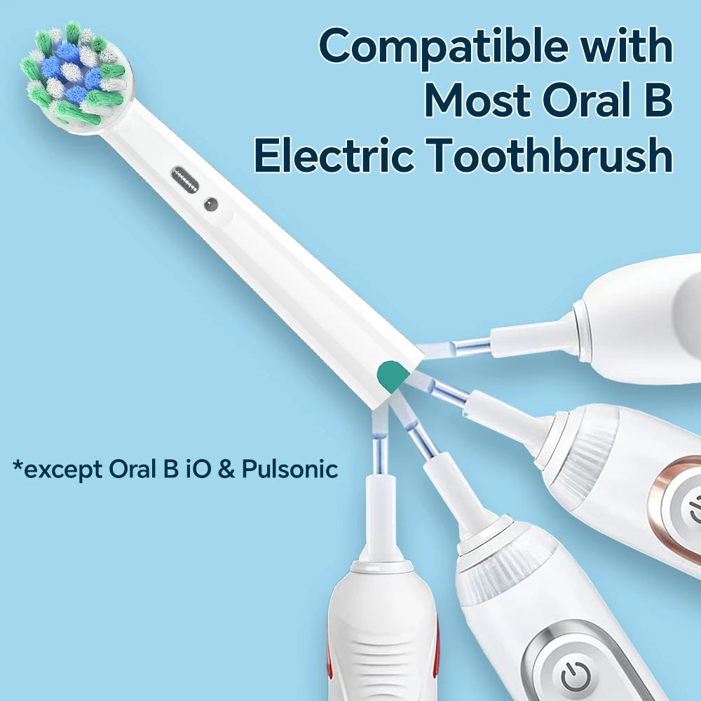 Oral B Cross Action replacement toothbrush heads for adults deep clean, designed for compatible electric toothbrushes.