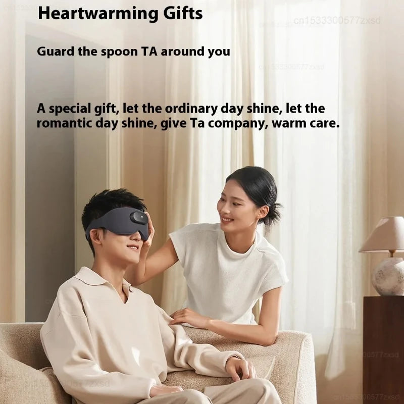 Black MIJIA Smart Massage Eye Mask by Hot Trend Vault with vibration function for home relaxation and blackout comfort.